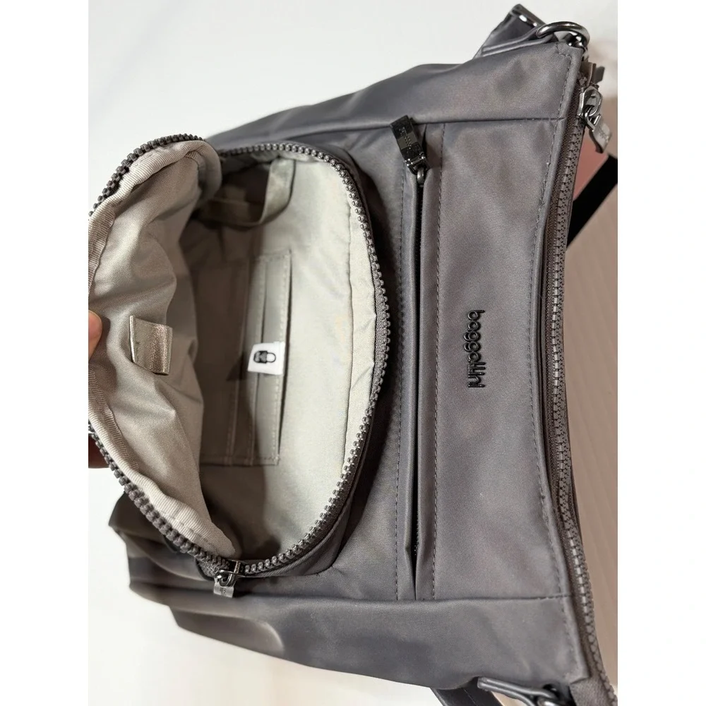 Baggallini Nolita‎ Convertible Crossbody Smoke Grey RFID Travel Bag Comfort
